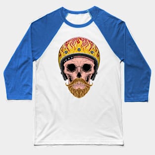 Skull biker head Baseball T-Shirt